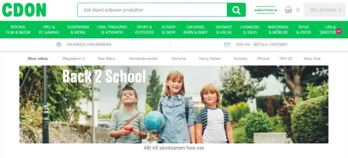 CDON homepage