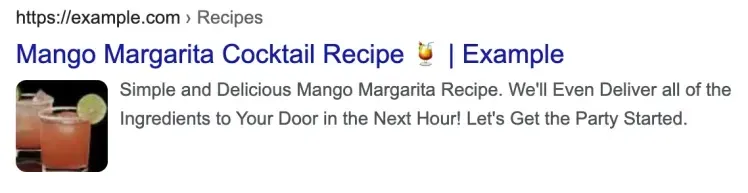 Example cocktail emoji in search