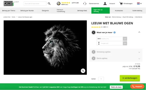 Voorbeeld Fotobehang.nl van productpagina 