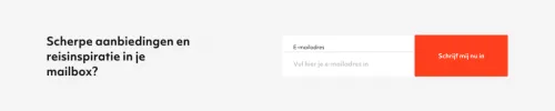 Voorbeeld voor inschrijven op de nieuwsbrief van Vliegtickets